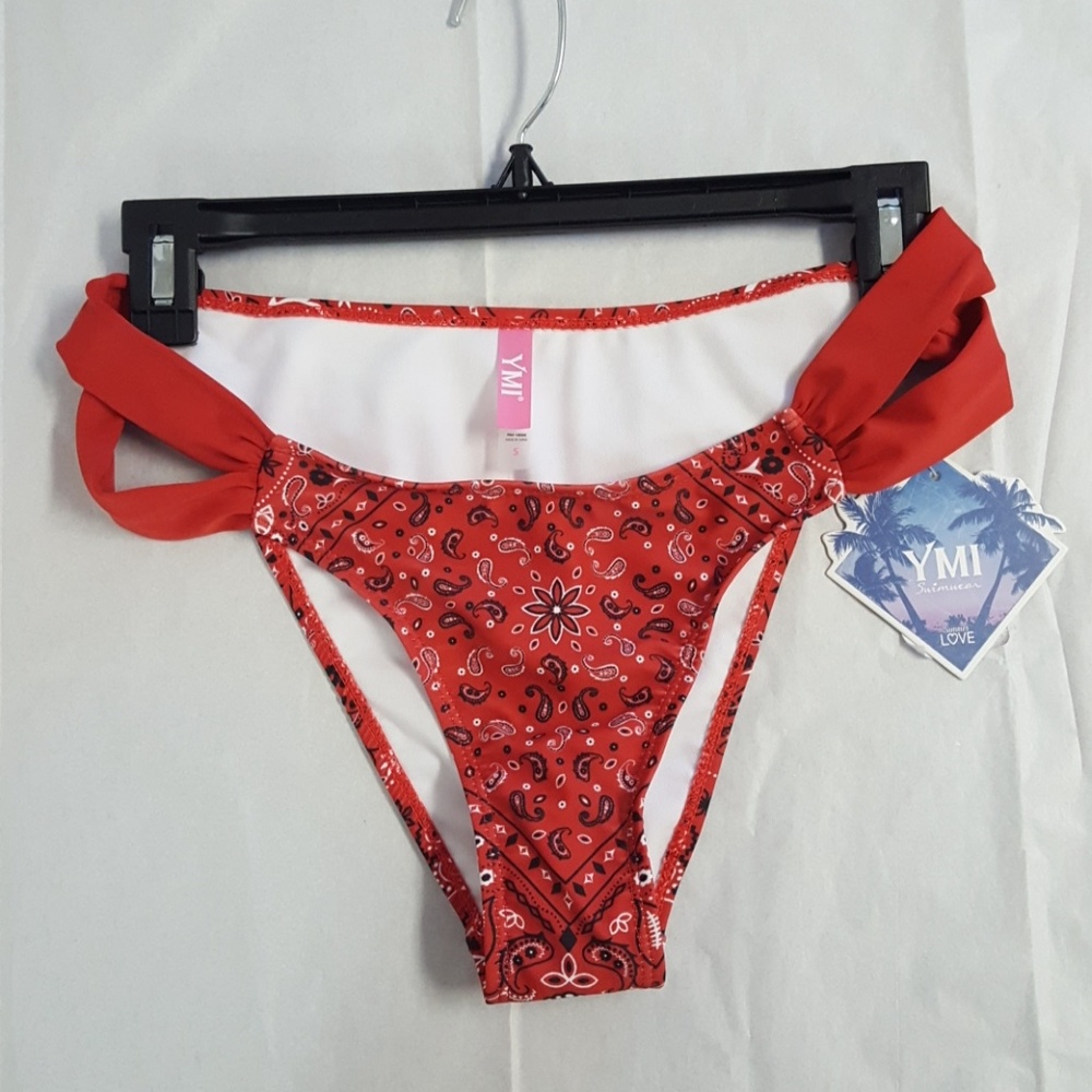 YMI Red Bandana swim Bottom NWT
